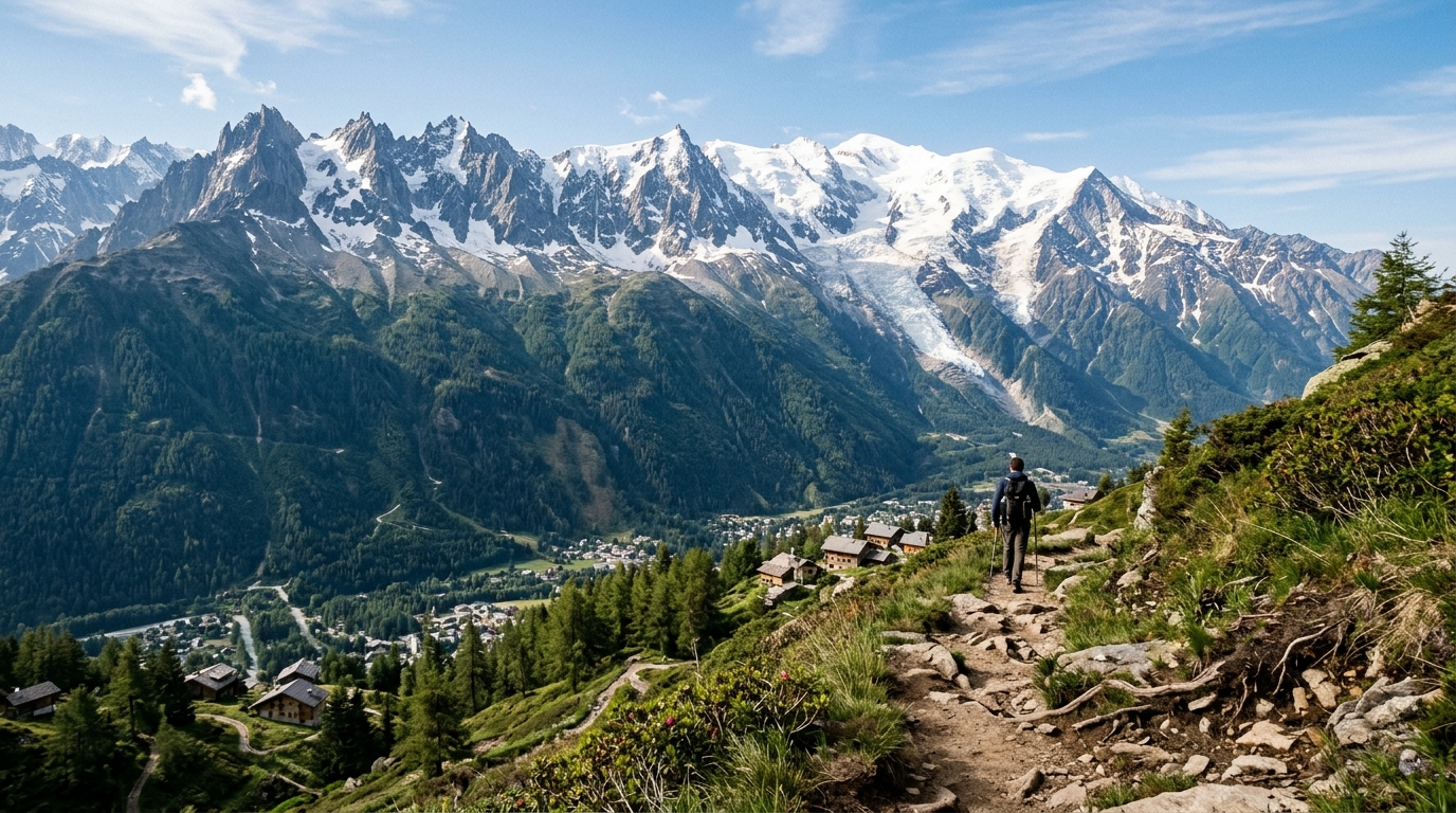 Massif du Mont-Blanc et sentier alpin